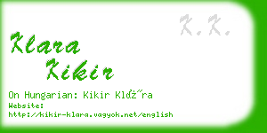 klara kikir business card